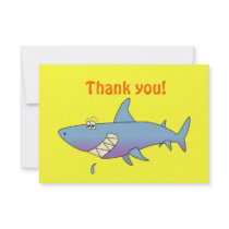 Cute Smiling Cartoon Shark Customizable Template Personalized Invitation