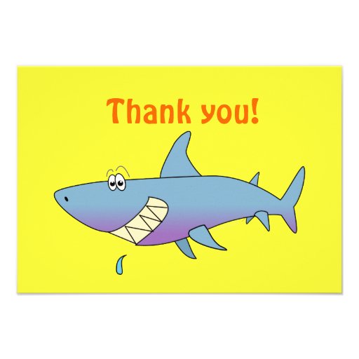 Cute Smiling Cartoon Shark Customizable Template Personalized Invitation