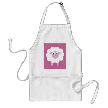 Cute Smiling Cartoon Sheep Apron