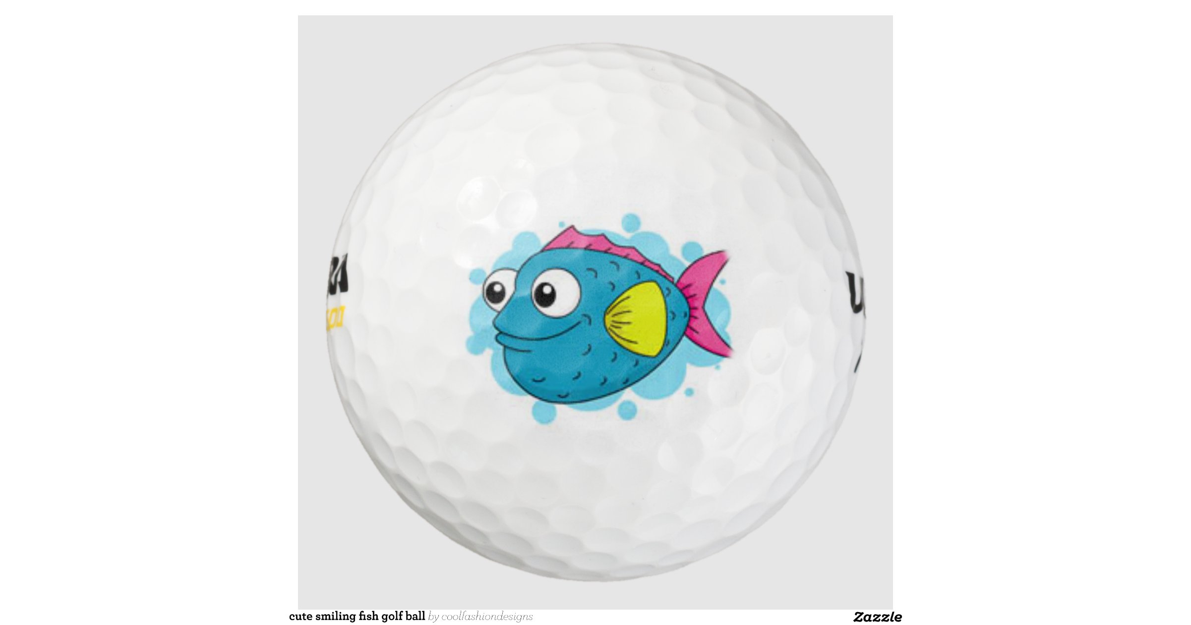 cute smiling fish golf ball pack of golf balls | Zazzle