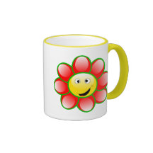 Cute Smiling Flower Coffee Mugs