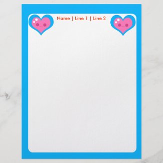 Cute Smiling Heart Custom Letterhead letterhead