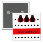 Cute Smiling Ladybug Customizable Button