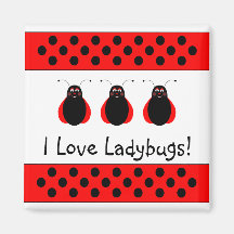 Cute Smiling Ladybug Customizable Magnet