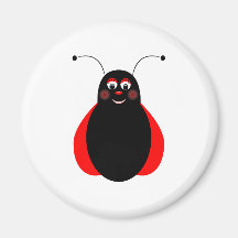 Cute Smiling Ladybug Magnet