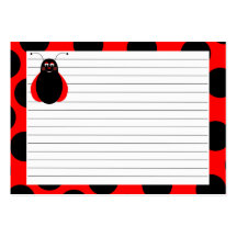 Cute Smiling Ladybug Recipe Card Business Card Templates