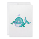cute smiling little whale custom invites