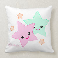 Cute Smiling Stars Throw Pillow