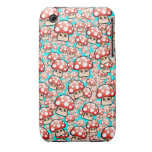 Cute Smiling Vector Mushrooms (editable) Case-Mate iPhone 3 Cases