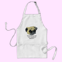 Cute Smug Pug Dog Apron aprons