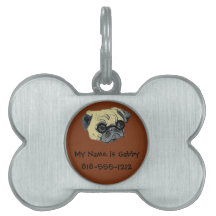 Cute Smug Pug Pet Tag