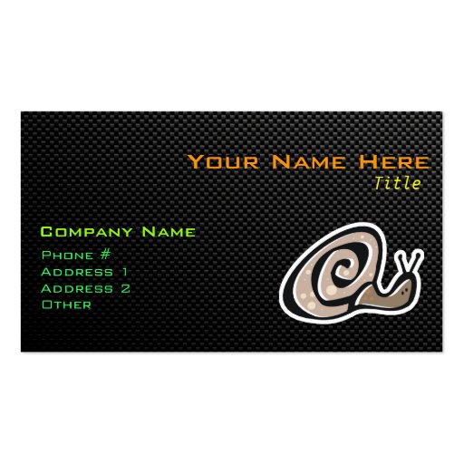 Cute Snail; Sleek Business Card Template