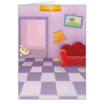 cute sneaky lil kitty cat greeting card