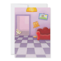 cute sneaky lil kitty cat invitation