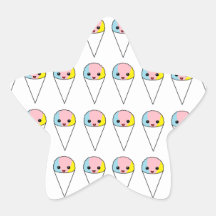 Cute Snow Cones Star Stickers