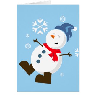 Cute Snowman Card Card