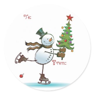 Cute Snowman Christmas Gift tags sticker