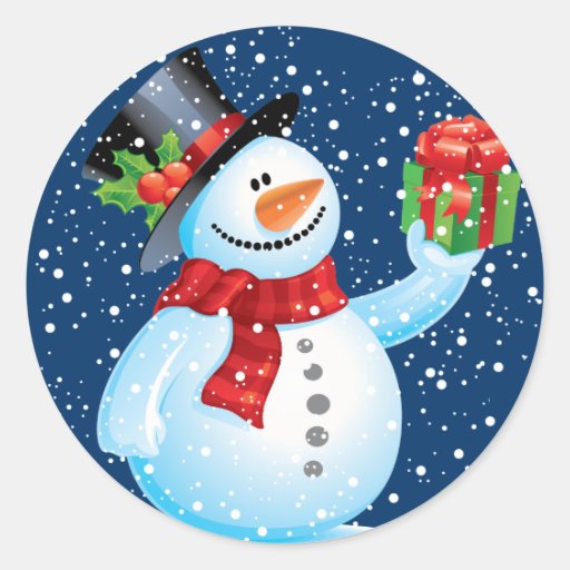 Cute Snowman Christmas stickers Zazzle