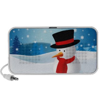 Cute Snowman Doodle Laptop Speaker