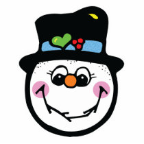 cute snowman face photo sculptures