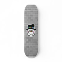 cute snowman face skate decks