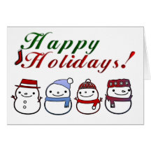 Cute Snowman Happy Holidays Greeting Card