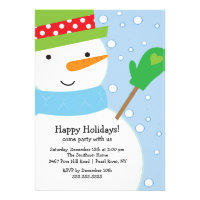 Cute Snowman Holiday Party Invitation