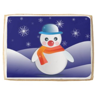 Cute Snowman In Winter Scene Jumbo Cookie