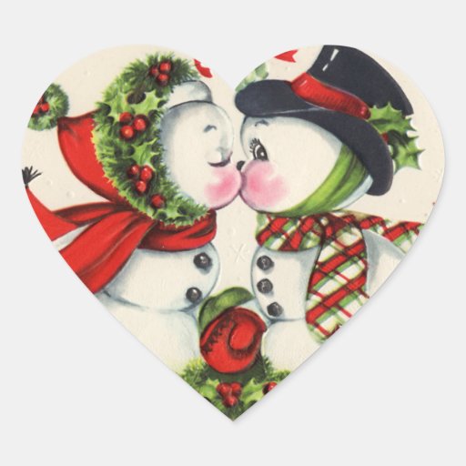 Cute Snowman Kiss Stickers Zazzle
