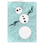 Cute Snowman Merry Christmas Holiday Greeting Card