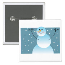 Cute Snowman Pinback Buttons