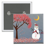 Cute Snowman Pinback Buttons