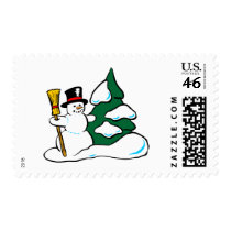 Cute Snowman postage by ChristmasStamps Cute Snowman postage