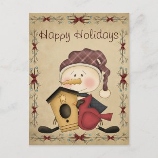 Cute Snowman Postcard postcard