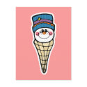 cute snowman snowcone postcards