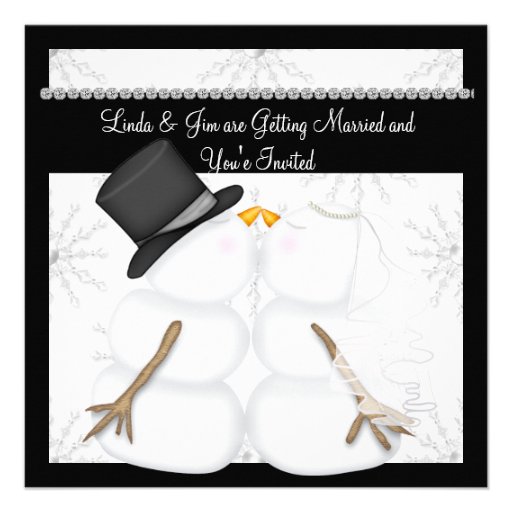 CUTE Snowman Wedding Invitations with Snowflakes
