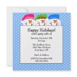 Cute Snowmen Happy Holiday Party Invitation