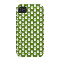 Cute Snowmen on Green iPhone 4/4S Covers