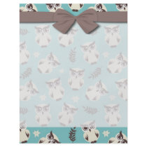 cute snowy white owls pattern personalized flyer