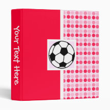 Cute Soccer Ball 3 Ring Binder
