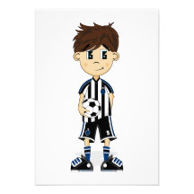 Cute Soccer Boy RSVP Card Personalized Announcement
