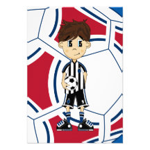 Cute Soccer Boy RSVP Card Invite