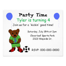 Cute Soccer Party Invitation