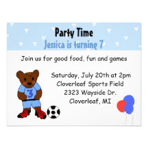 Cute Soccer Party Invitation