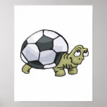 cute soccer turtle poster