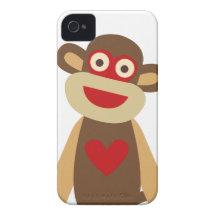 Cute Sock Monkey iPhone 4 Case-Mate Cases