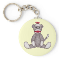 Cute Sock Monkey Key Chain