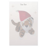 Cute Soft Toy Tiger In Santa Hat Writing Paper Stationery Paper