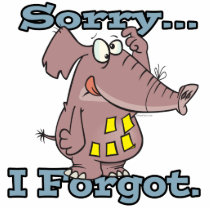 cute sorry i forgot funny forgetful elephant photo cut out