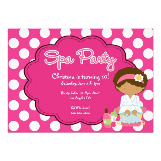 Cute Spa Day Birthday Party Invitation